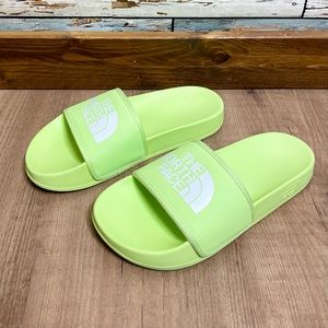 Women's The North Face Base Camp III Lime Green Neon Sandals Slides Size 6